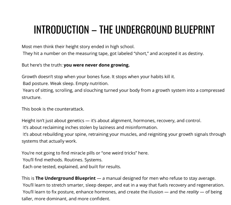 HEIGHT HACKED: THE UNDERGROUND MANUAL FOR MAXIMUM HEIGHT AND PRESENCE